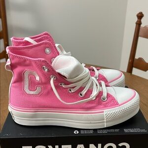 Chic Pink High-Top Kids Sneakers